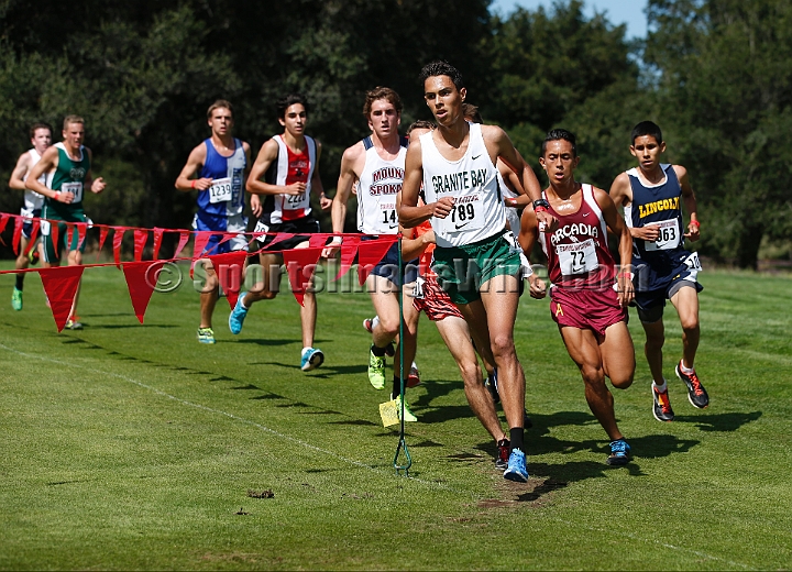 2014StanfordSeededBoys-380.JPG - Seeded boys race at the Stanford Invitational, September 27, Stanford Golf Course, Stanford, California.